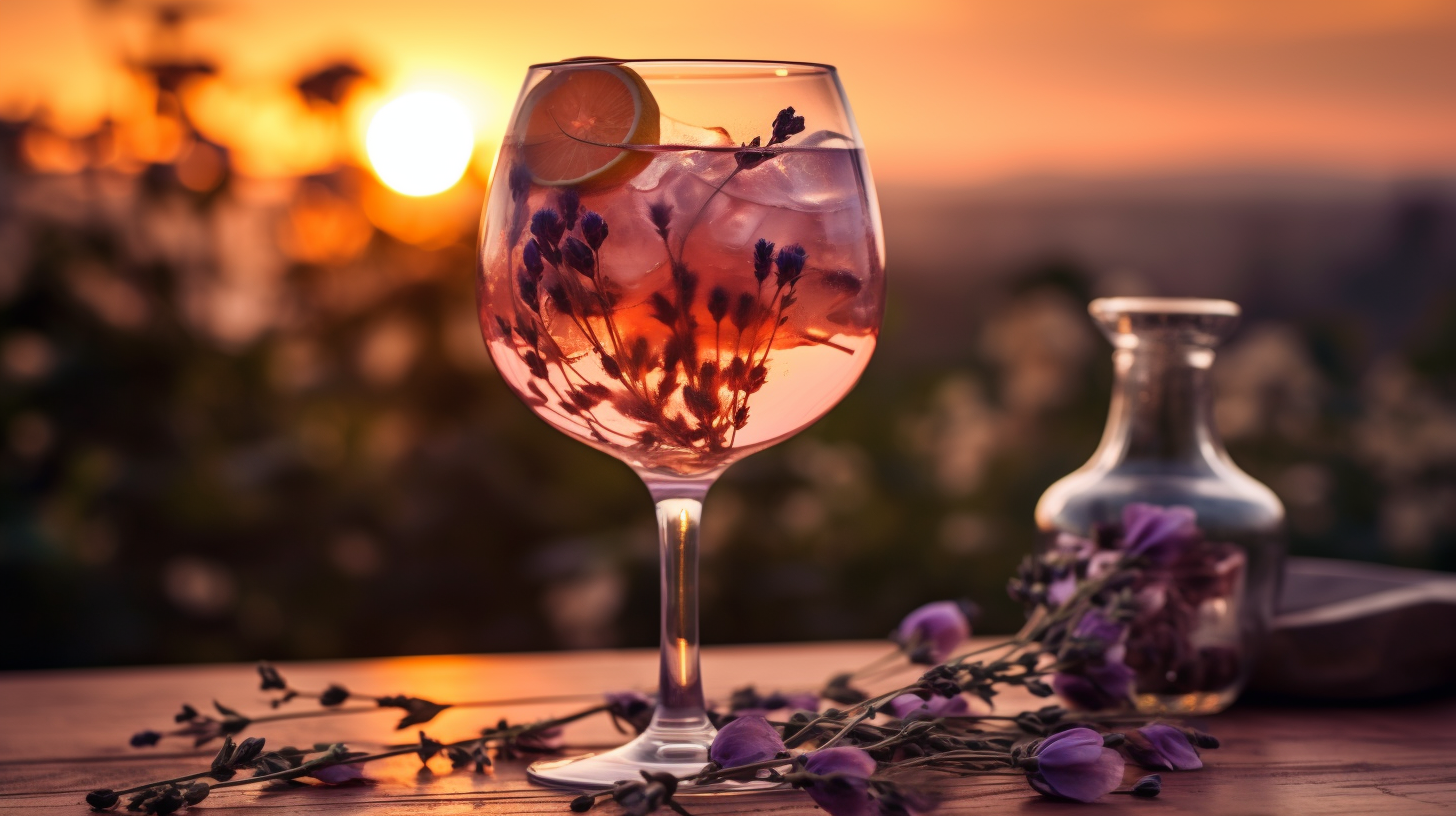 Gentle Gin Pink One im Sonnenuntergang